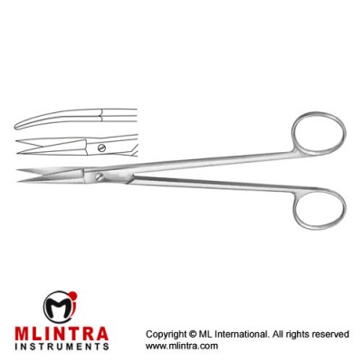 McIndoe Cartilage Scissor Curved - Toothed Stainless Steel, 18.5 cm - 7 1/4"